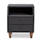 Baxton Studio Claverie Charcoal Upholstered 2-Drawer Wood Nightstand 155-9109 - alternate 6